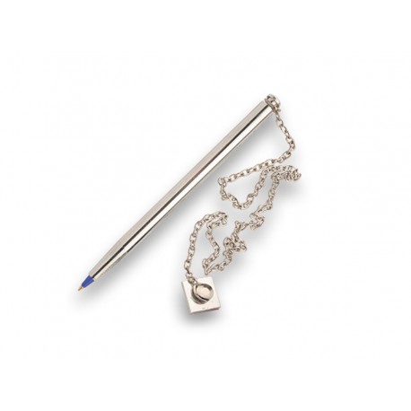 CANETA FIXA BASE COLADA PRATA BRILHO