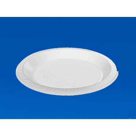 PRATO 21CM.PLAST.RASO BRANCO  C/10