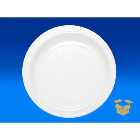 PRATO 21CM.PLAST.RASO BRANCO 50X10