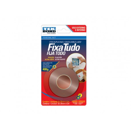 FITA FIXA FORTE 25MMX02MT.CINZA EXTERNA