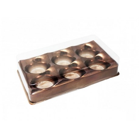 EMB.CANDY BOX MARROM 6 DOCES C/10
