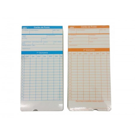CARTAO PONTO RELOGIO CEU C/100