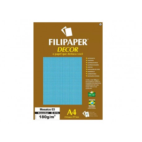 PAPEL COLOR DECORADO MOSAICO.180G.A4.20F