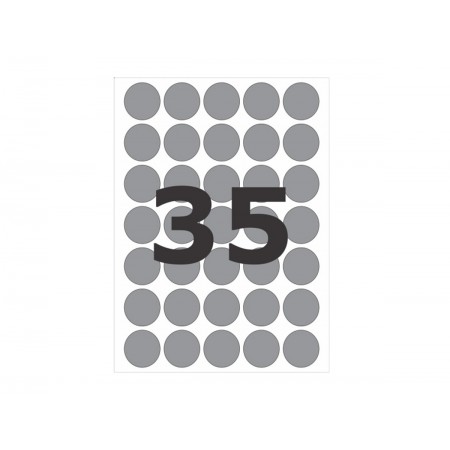 ETIQUETA REDONDA 19MM PRATA...