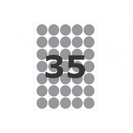 ETIQUETA REDONDA 19MM PRATA C/210