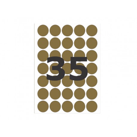 ETIQUETA REDONDA 19MM DOURADA C/210