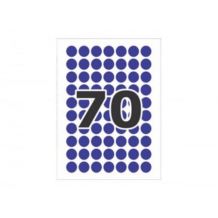 ETIQUETA REDONDA 12MM.AZUL...