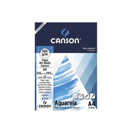 BLOCO DESENHO A4 AQUARELA...