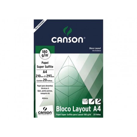 BLOCO PAPEL LAYOUT A4 LISO 180G. 20F.