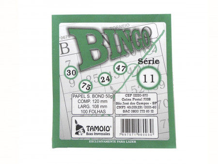 BLOCO BINGO VERDE 100F.