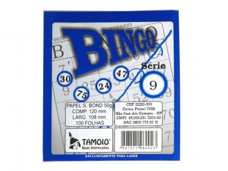 BLOCO BINGO AZUL 100F.