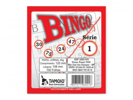 BLOCO BINGO VERMELHO 100F.