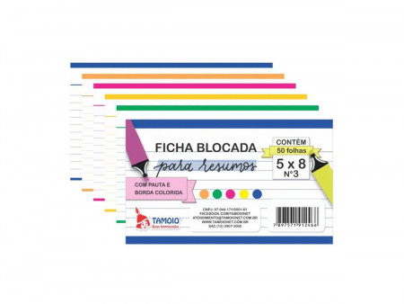 FICHA 5"X8" PAUTADA N.3...