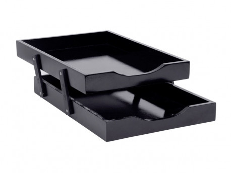 BANDEJA CORRESP.DUPLA BLACK PIANO MADEIR