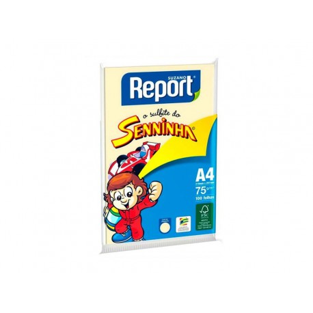 PAPEL COR A4 AMARELO 75G.SENINHA 100F