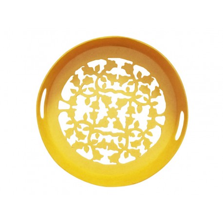 BANDEJA MDF VAZADA C/VIDRO REDONDA-0189A