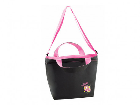 BOLSA TOTE BAG COLORZI PRETA/ROSA 28CM.
