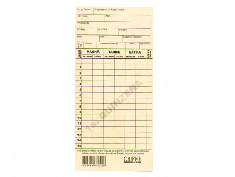 CARTAO PONTO MENSAL MOD/TA PALHA C100