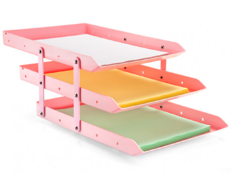 BANDEJA CORRESP.TRIPLA ROSA PASTEL MOVEL