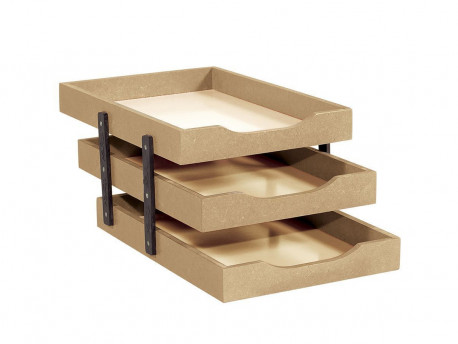 BANDEJA CORRESP.TRIPLA MADEIRA MDF NAT.