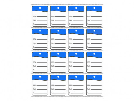 ETIQUETA CONFECCAO 30X38MM AZUL C/1000