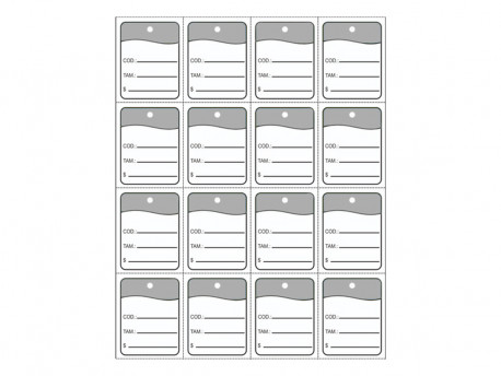 ETIQUETA CONFECCAO 30X38MM CINZA C/1000.