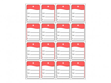 ETIQUETA CONFECCAO 30X38MM VERMEL.C/1000