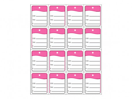 ETIQUETA CONFECCAO 30X38MM ROSA C/1000.