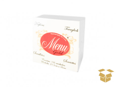 GUARDANAPO MESA 19X20 MENU GOLD 40X100