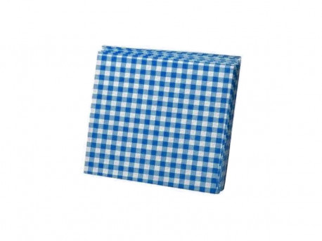 GUARDANAPO MESA 20X21 XADREZ AZUL C/50