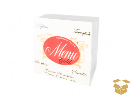 GUARDANAPO MESA 29X30 MENU GOLD 24X100