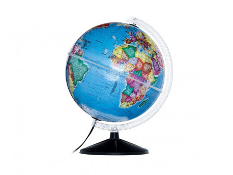 GLOBO 30CM.POLITICO PRISMA BASE PRETA