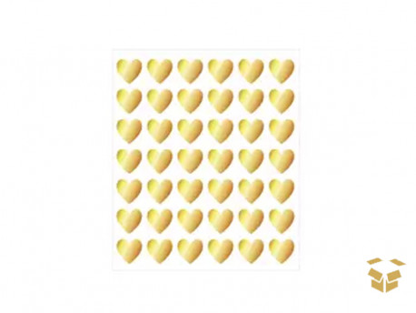 ETIQUETA ADESIVA CORACAO OURO 15MM C/210