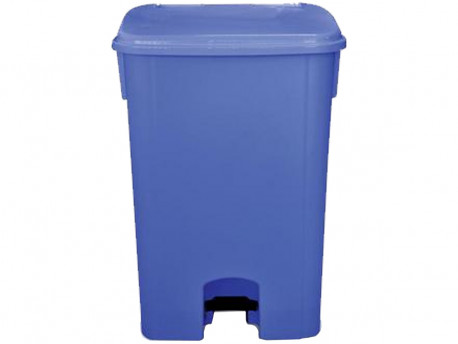 LIXEIRA 100L.AZUL 44X58X86CM.RODAS/PED.