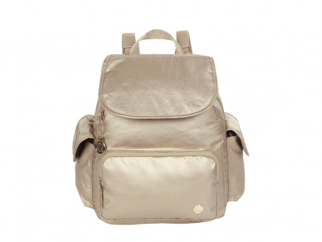 MOCHILA PAUL FRANK DOURADA C/TAMPA 32CM