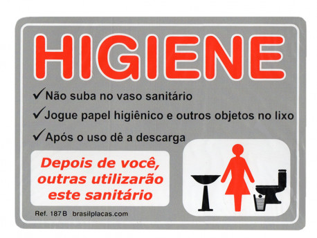 PLACA PVC 12,5X17 HIGIENE FEMININA VM.