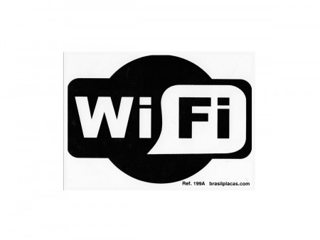 PLACA PVC 12X17 WIFI BRANCA