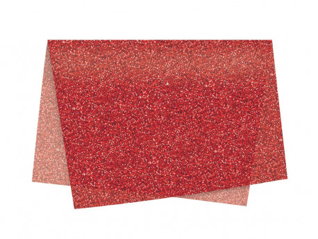 PAPEL SEDA VERMELHO GLITER C/50