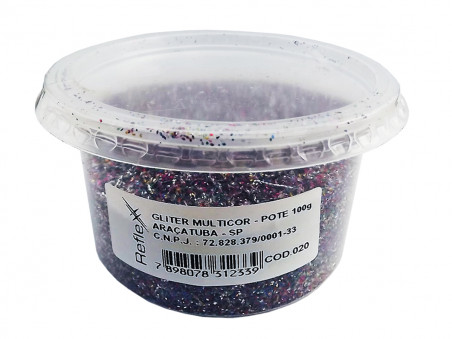 GLITER MULTICOLOR PVC ESCOLAR 100G.
