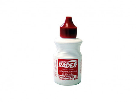 TINTA CARIMBO VERMELHA 40ML.TINCAR