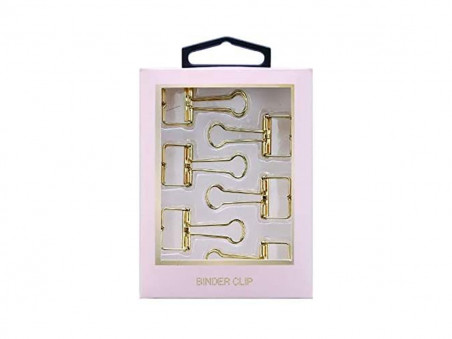 PRENDEDOR PAPEL  10MM.DOURADO C/6