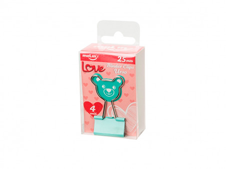 PRENDEDOR PAPEL  25MM URSINHO C/4