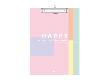 PRANCHETA A4.PLAST.HAPPY PREND.METAL