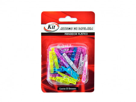 PRENDEDOR PAPEL  30MM PLASTICO MINI C/25