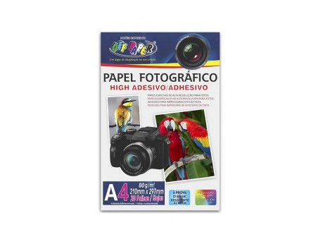 PAPEL FOTO ADESIVO A4  80G.HIGH.BR.20F.