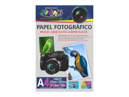 PAPEL FOTO ADESIVO A4 130G.BRANCO 50F.