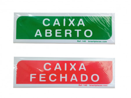 PLACA ACR. 20X06 CX.ABERTO/FECHADO