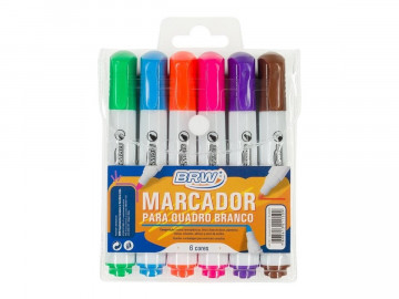 PINCEL QUADRO BRANCO 06 CORES