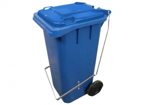 LIXEIRA 240L.PLAST.AZ.59X74X105RODAS/COL