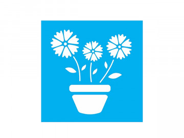 STENCIL VASO 3 FLORES...